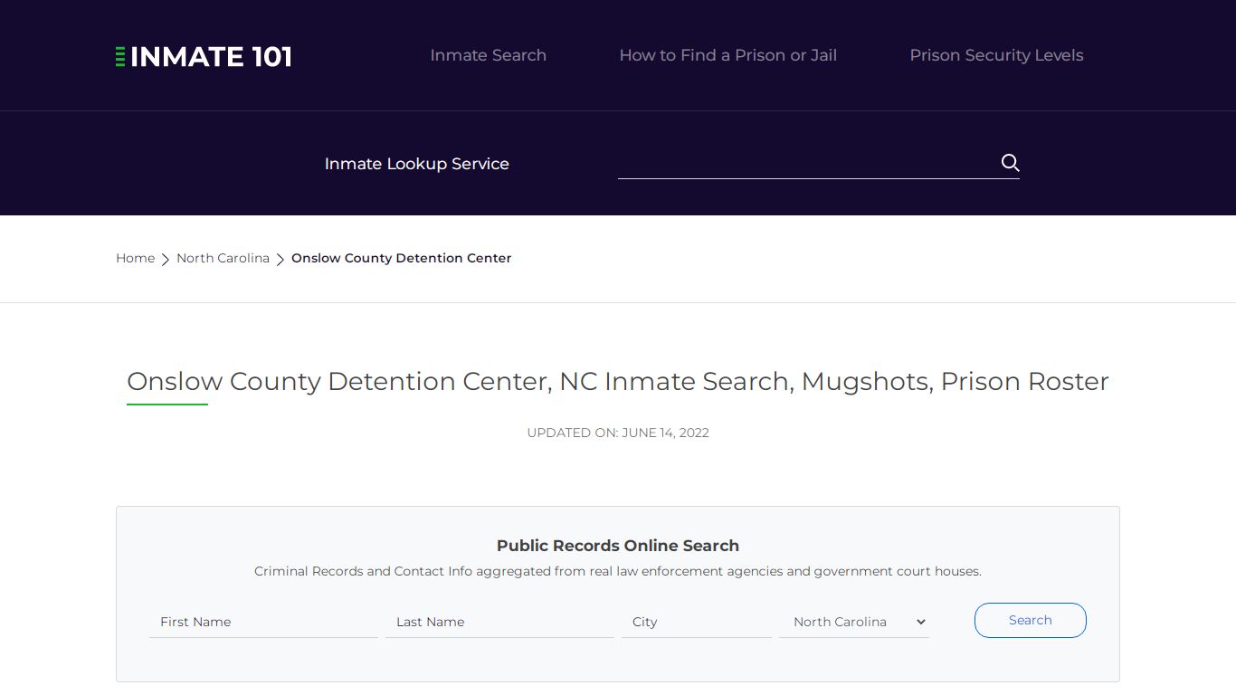 Onslow County Detention Center, NC Inmate Search, Mugshots ...